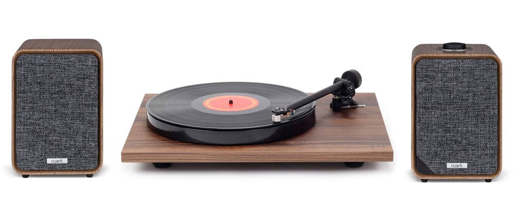 Rega Planar 1 + Ruark MR1 speakers in walnut