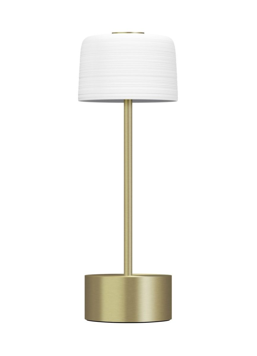J.L Coquet, Hémisphère White Satin, Table lamp, golden