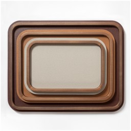 Poltrona Frau, Trays collection, Rectangular rounded tray small, burgundy