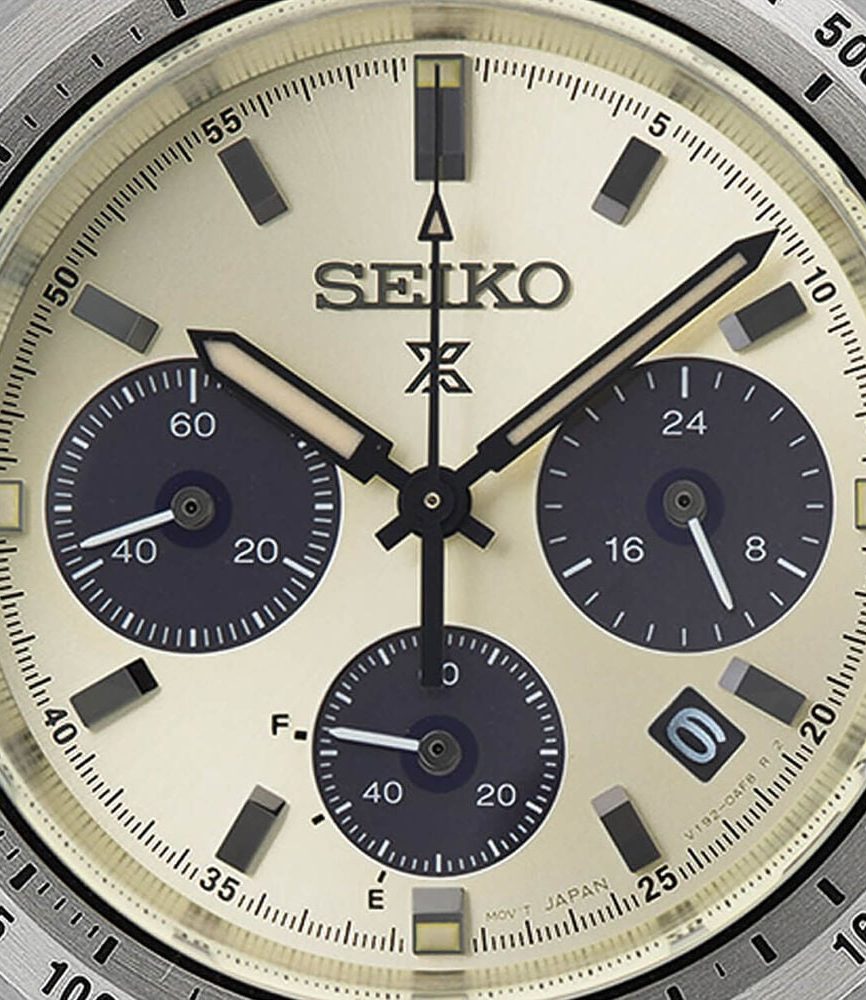 Seiko Prospex Speedtimer ‘Motoring’ European Exclusive 39mm Ivory Dial Steel Bracelet Watch image number 1