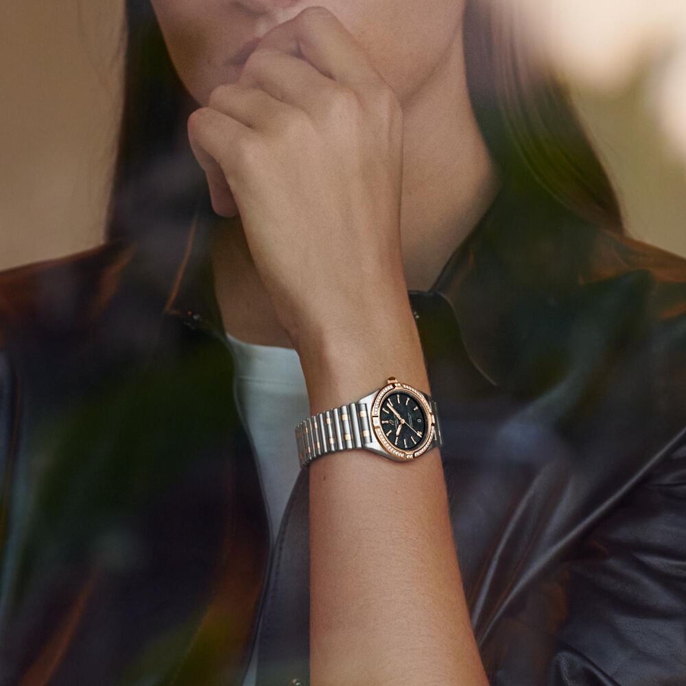 Breitling Chronomat UK Edition 32mm Black MOP Dial Diamond Set Bezel Steel Bracelet Watch image number 4